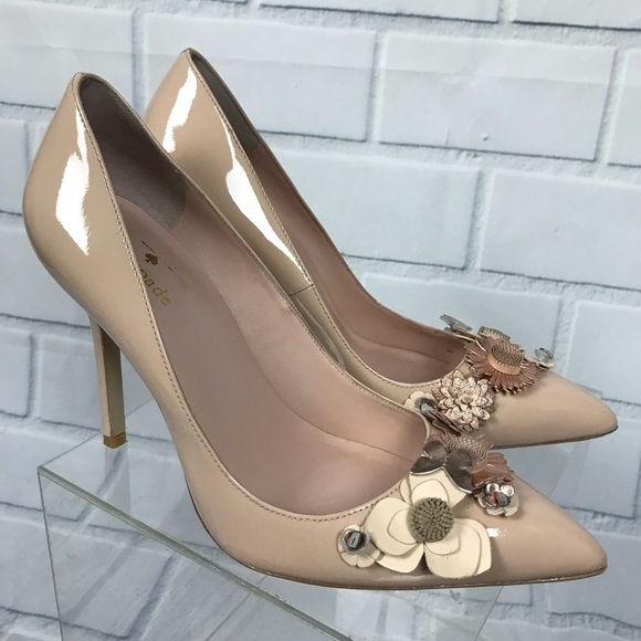 Kate Spade Evelyn Patent Leather Flower Pumps 8.5 - Picture 1 of 8